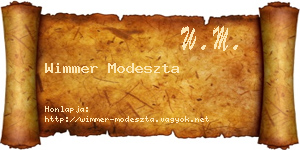 Wimmer Modeszta névjegykártya